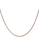 14K Rose Gold 24 inch 1.25mm Diamond-cut Spiga with Lobster Clasp Chain